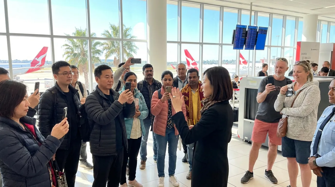 Victoria Chen at airport
